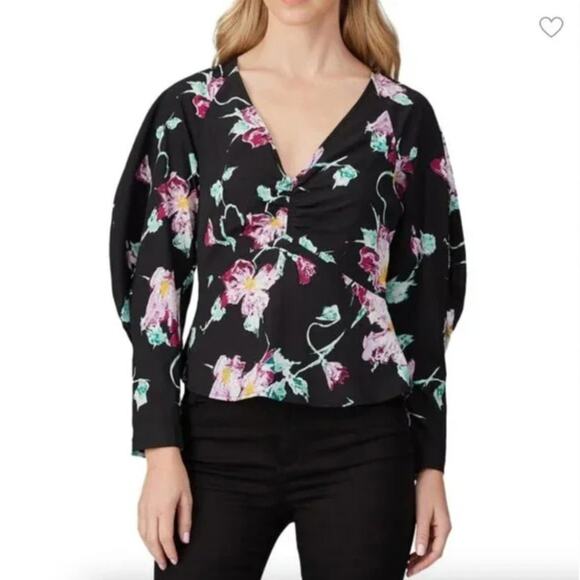 A.L.C. Millie Floral Print Silk Blouse - Picture 1 of 9